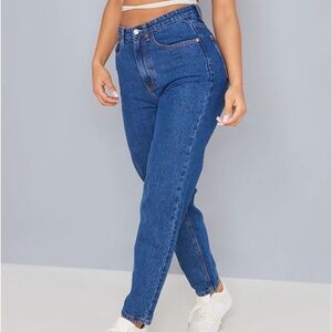 Pretty Little Thing Dark Wash Mom Jeans Size 6